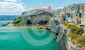 The beautiful waterfront of Vieste, Province of Foggia, Puglia Apulia, Italy.