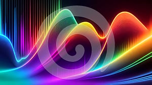 beautiful wave abstract color gradient Background, generative Ai art.