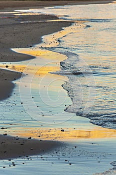 Beautiful waves at sunset