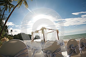 Beautiful wedding arch on the beach