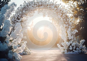 Beautiful wedding arch. Venue for solemn wedding vows