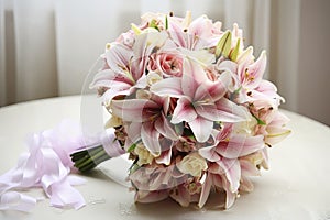 Beautiful wedding bouquet. Generative AI