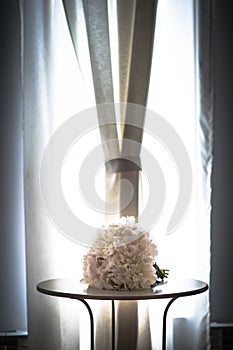 Beautiful wedding bouquet on a table