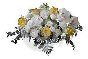 Beautiful wedding bouquet on a white background