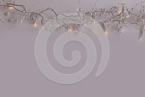 Beautiful wedding or christmas fairly lights with pearls
