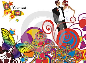 Beautiful wedding couple card