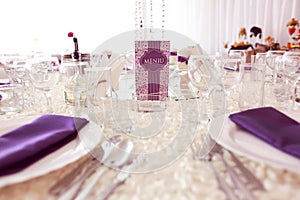 Beautiful wedding decoration table number