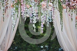 Beautiful wedding decorations in nature