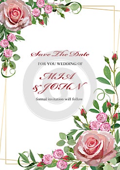 Wedding invitation design with floral motif