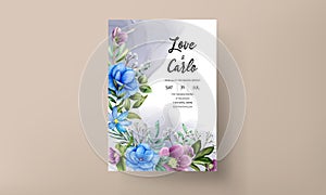 Beautiful watercolor floral wedding card