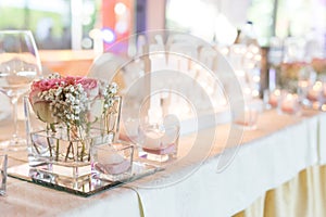 Beautiful wedding table with Mr. & Mrs.