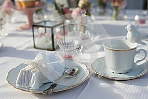 Beautiful wedding table set