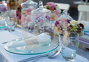 Beautiful wedding table set