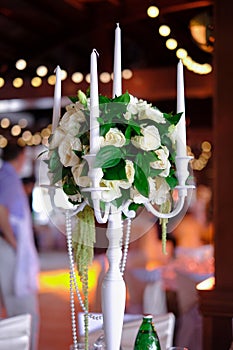 Beautiful wedding table set. Wedding reception concept