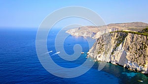 Beautiful west cliff coast at Zakynthos Zante island