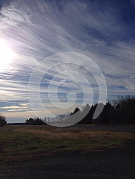 Beautiful whispy clouds in the East Texas sky