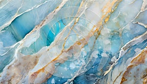 Beautiful white gold and blue background abstract marbled texture with veins and texture