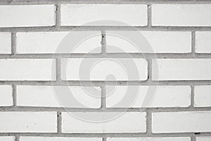 Beautiful white brick wall for background or texture. ideal straight lines