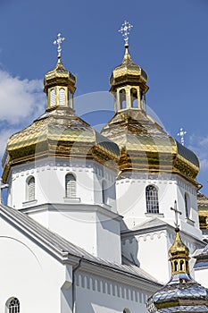 Golden domes. Orthodox Church of St. Nicholas.  Busk city. Lviv region. Ukraine photo