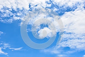 Beautiful white clouds against the blue sky photo