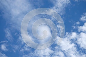 Beautiful white clouds with blue sky background, tiny clouds