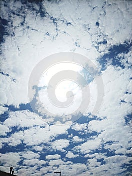 Beautiful white Clouds and blue sky potra photo