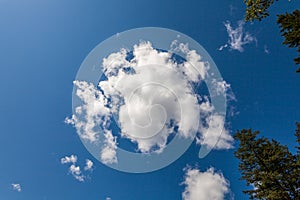 Beautiful white clouds on blue sky summer day