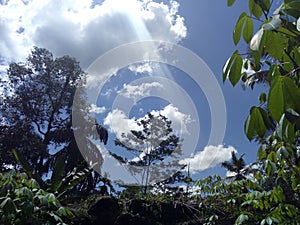 Beautiful White Clouds After Storm In The Skay With Space.