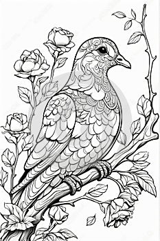 Beautiful White Dove, generated with AI photo