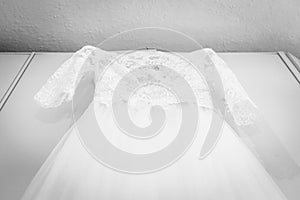Beautiful white and elegant wedding dress