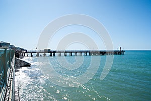 Beautiful white embankment on the Black Sea in Sochi, Loo