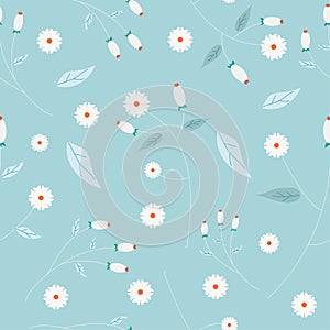 Beautiful white flower seamless pattern background