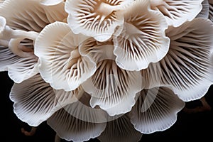 Beautiful white forest mushrooms - Mucidula mucida, Oudemansiella mucida, commonly known as porcelain fungus