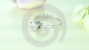 Beautiful white gold diamond ring paved with stones