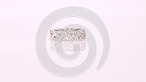 Beautiful White Gold Eternity Diamond Ring paved with stones