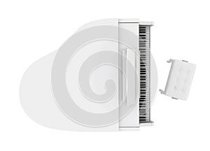 Beautiful white grand piano isolated on white photo