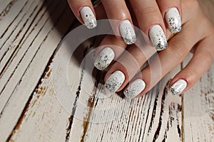 beautiful white manicure