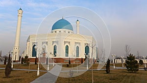 Beautiful white Minor mosque in Tashkent