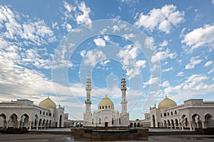 A beautiful white mosque in the city of Bulgar