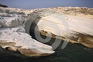 Beautiful white rock formations on the Cypriot coast