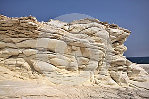 Beautiful white rock formations on the Cypriot coast