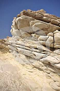 Beautiful white rock formations on the Cypriot coast