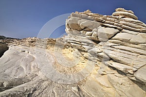 Beautiful white rock formations on the Cypriot coast