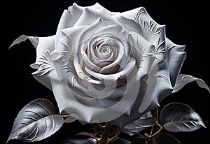 Beautiful white rose on a black background