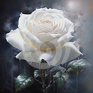 Beautiful white rose on a dark background