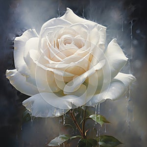 Beautiful white rose on a dark background