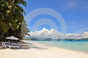 Beautiful white sand beach in Boracay photo