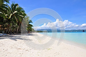 Beautiful white sand beach in Boracay