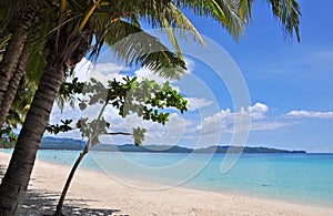Beautiful white sand beach in Boracay