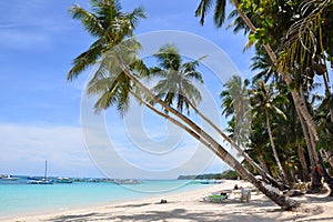 Beautiful white sand beach in Boracay photo